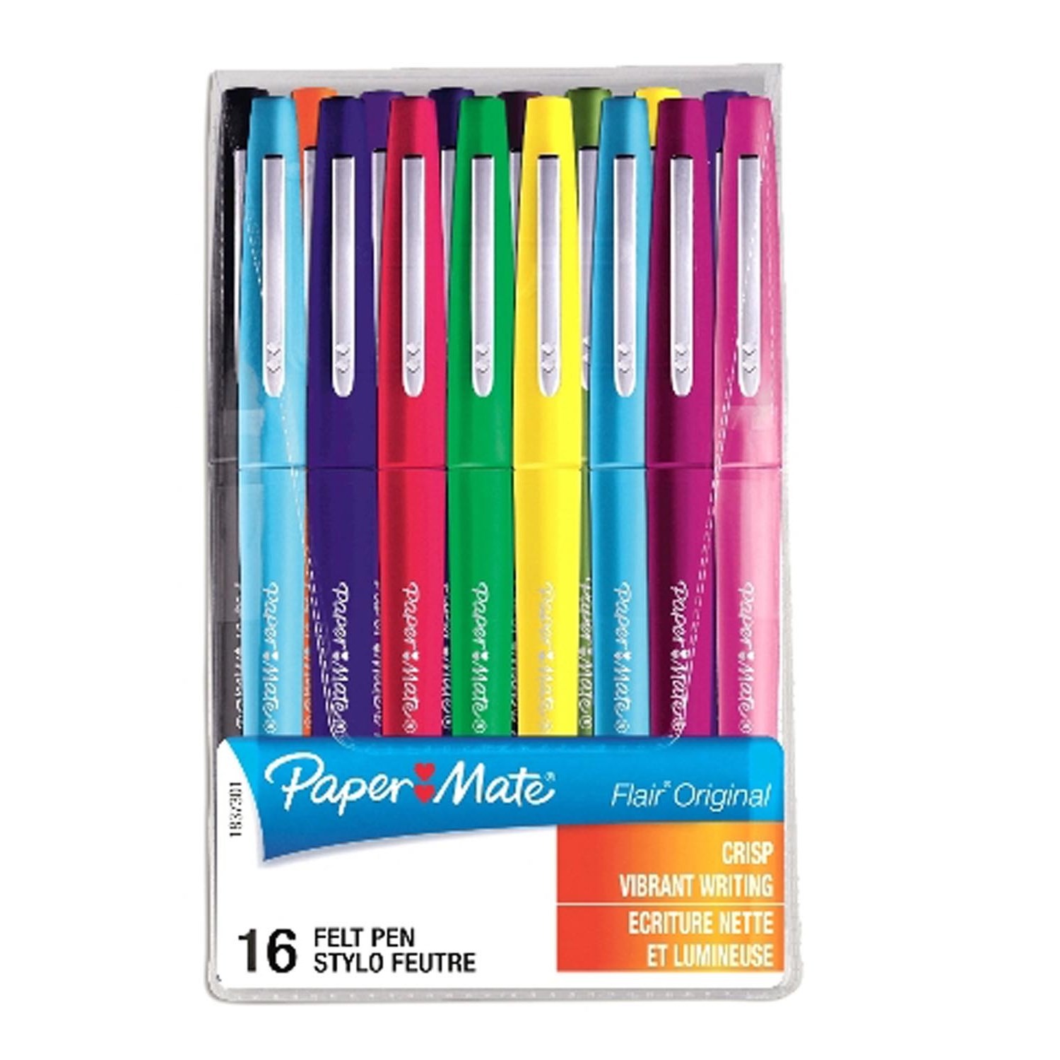 Paper Mate stylo bille à capuchon InkJoy 100 CAP, pointe moyenne 1 mm, assortiment de couleurs originales