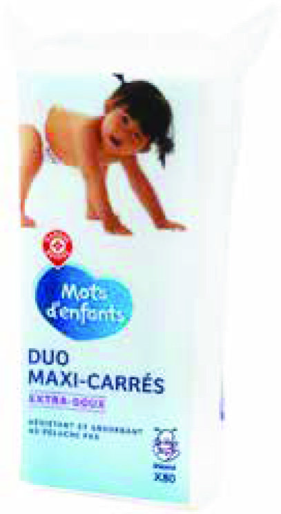 Duo maxi carrés bébé x80 - MOTS D'ENFANTS