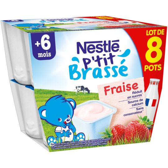 Dessert bébé des 6 mois petit brassé fraise NESTLE 7613287946980