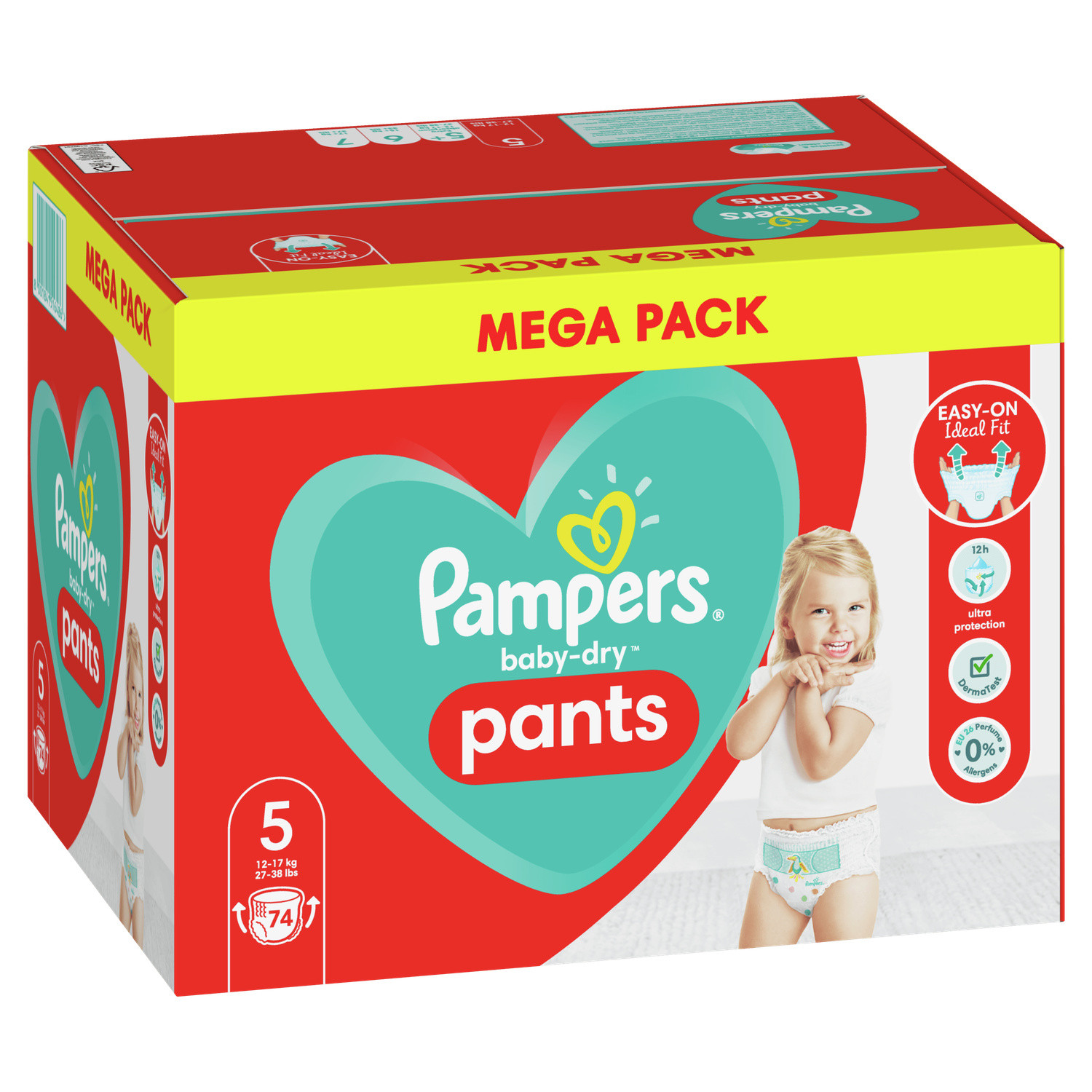 Pampers Couches culottes Baby-Dry Pants Night taille 5 12-17 kg