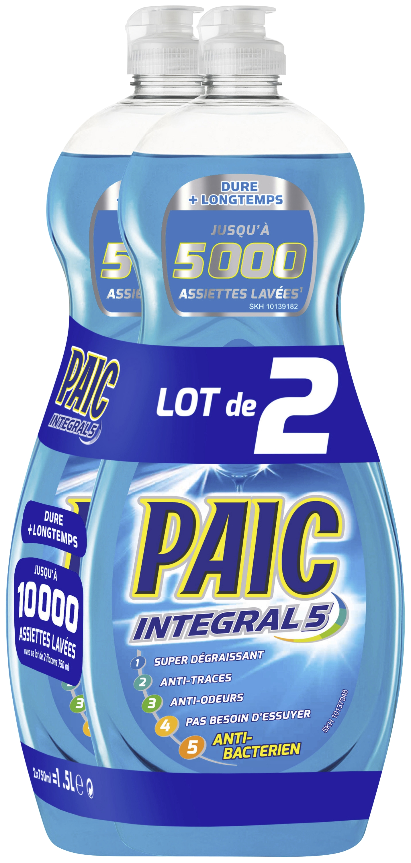 Liquide vaisselle citron PAIC : les 2 flacons de 500ml à Prix Carrefour