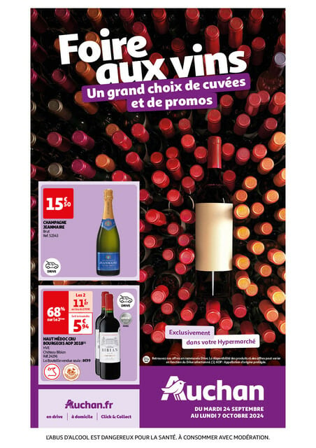 Auchan Foire au vins : Un grand choix de cuvées  