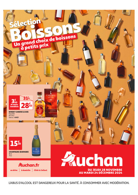 Auchan Le guide des boissons de Noël