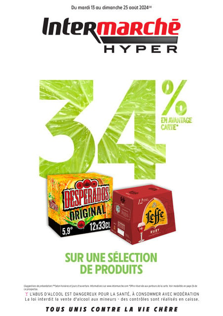 Intermarché 34% en avantage carte sur une sélection de produits